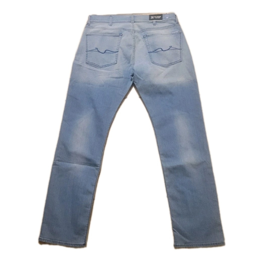 NWT 7 For All Mankind Men's 36 X 33  Blue Light Bay The Straight Leg Denim Jeans